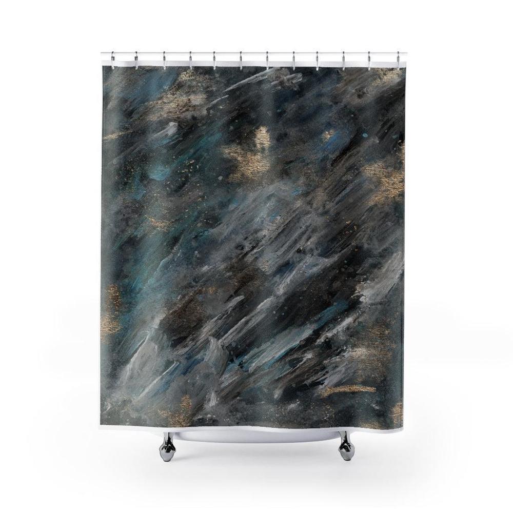 Abstract Hand Painted Stylish Design 71" x 74" Elegant Waterproof Shower Curtain